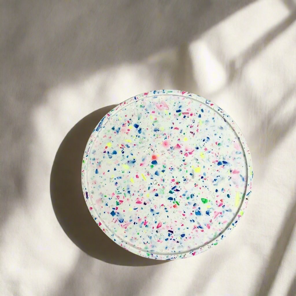 Birthday Cake Terrazzo Round Trinket Tray