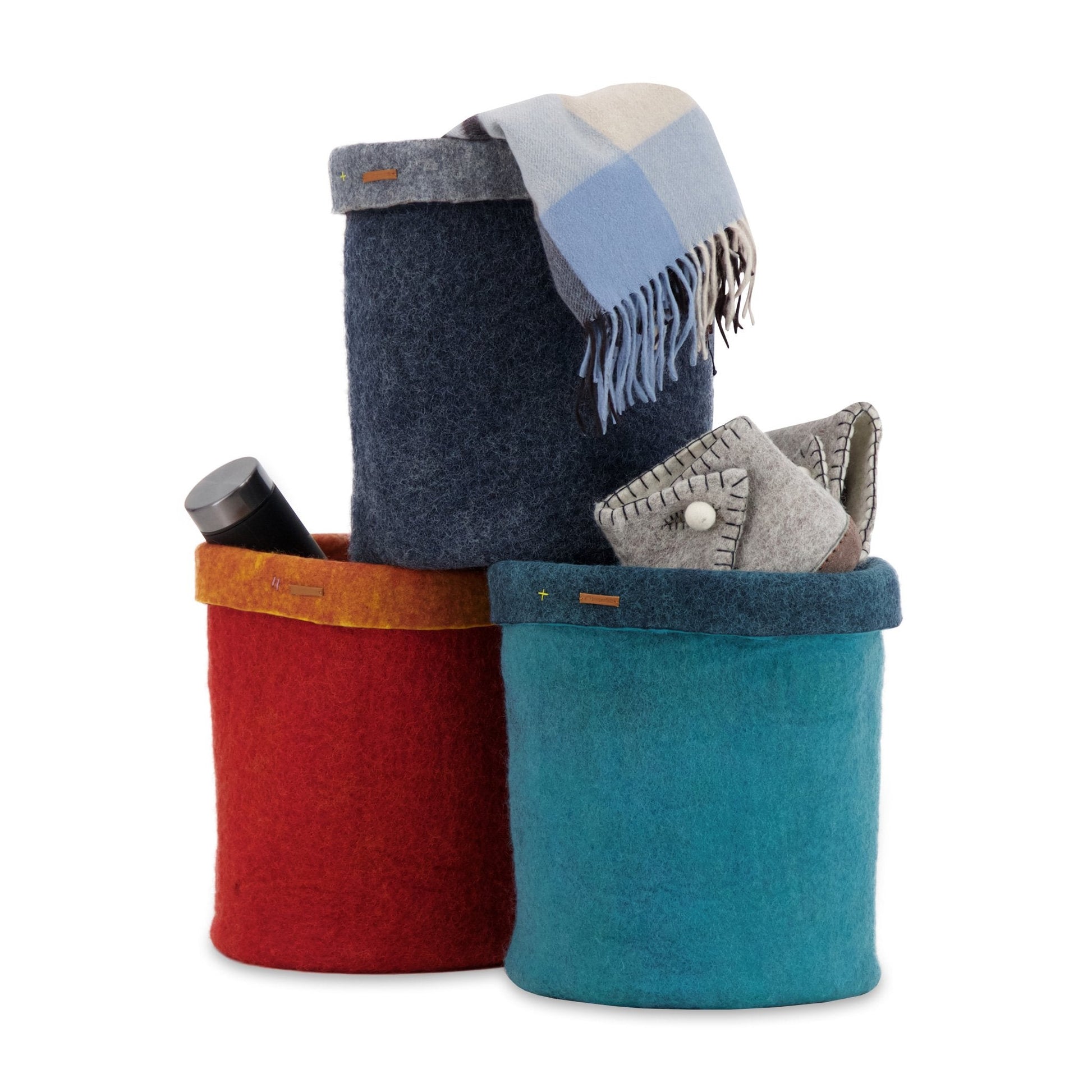 Felt Storage Basket - Turquoise