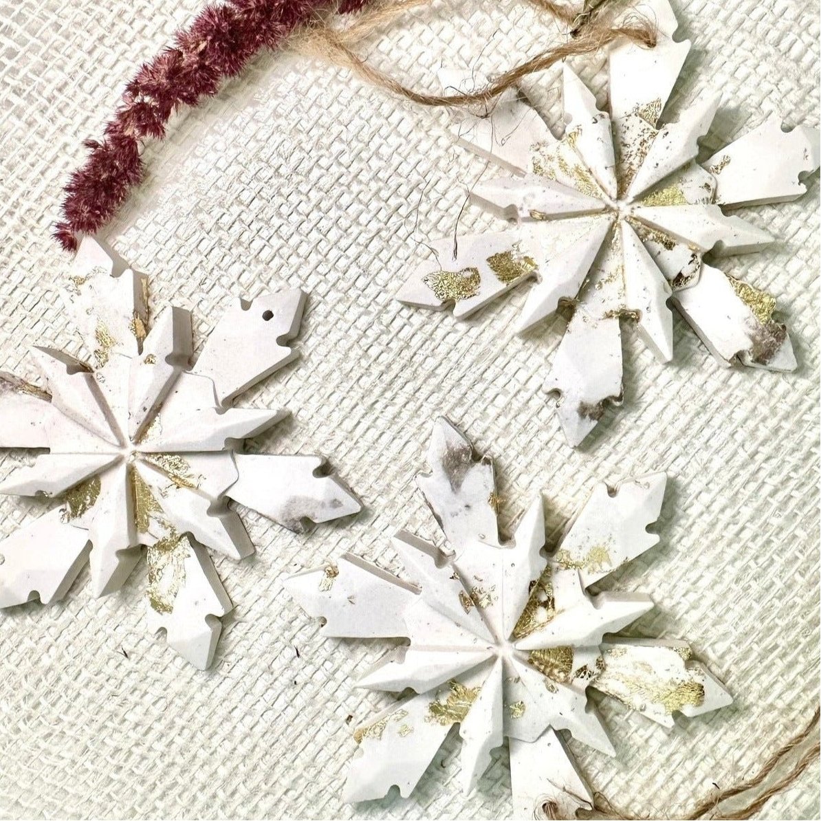 Handmade Snowflake Christmas Ornaments - Set of 3