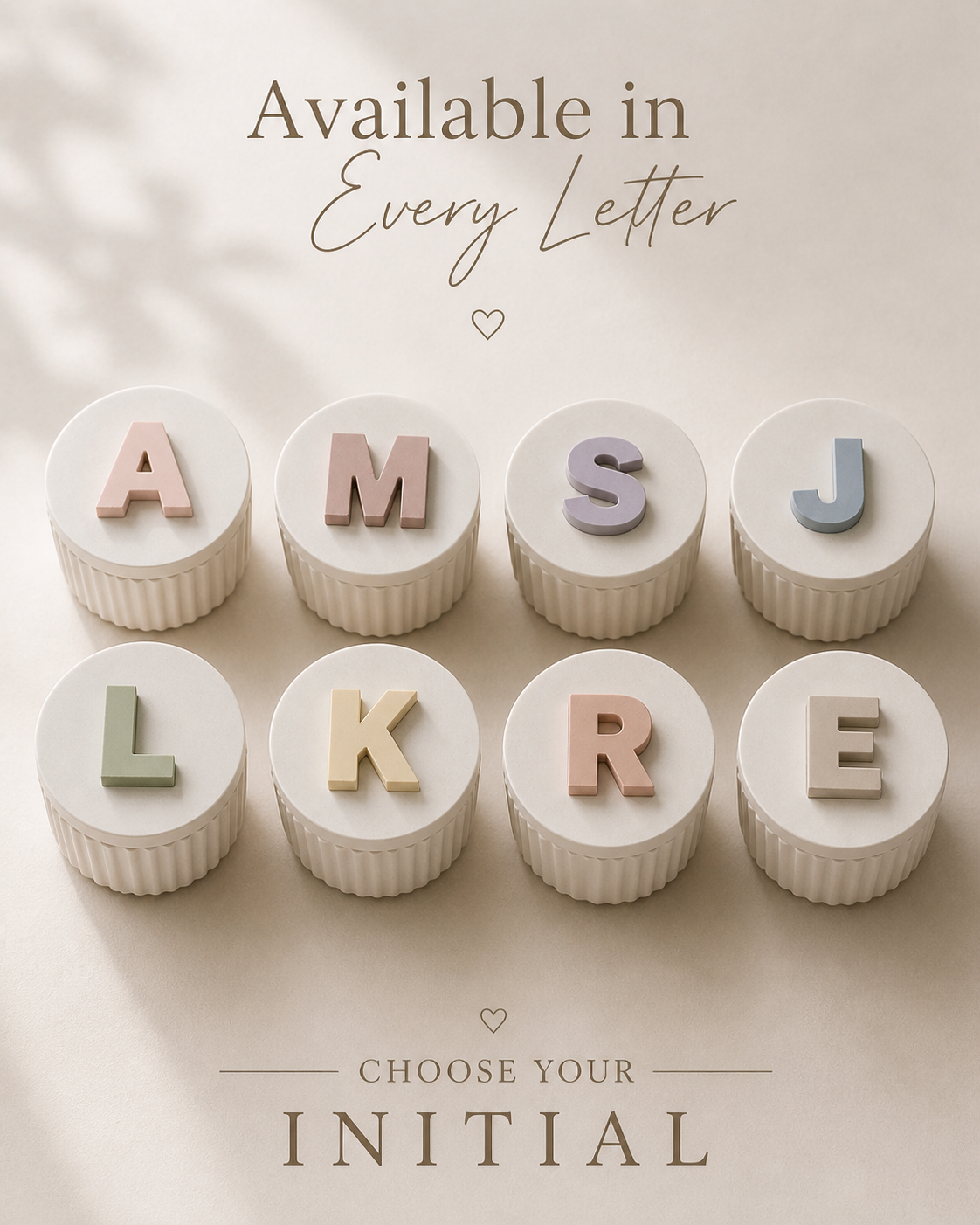 Personalized Initial Trinket Jar